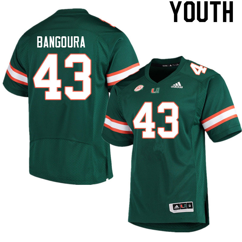 Youth #43 Souleymane Bangoura Miami Hurricanes College Football Jerseys Sale-Green